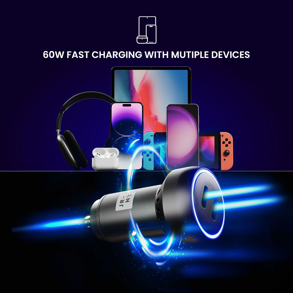 PULSE 60 2 ポート USB-C カーチャージャー - 60W